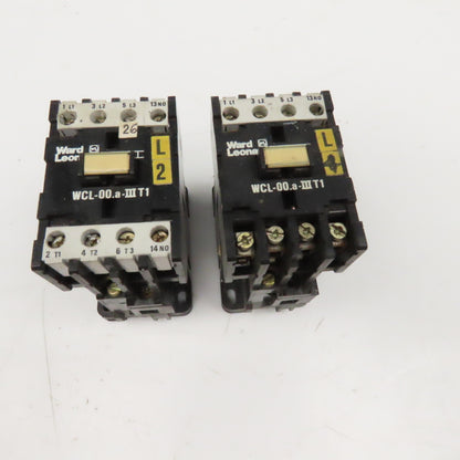 Ward Leonard WCL-00.a-IIIT1 Contactor Starter 600V 5.5kW 110V Coil Lot Of 2