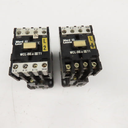 Ward Leonard WCL-00.a-IIIT1 Contactor Starter 600V 5.5kW 110V Coil Lot Of 2