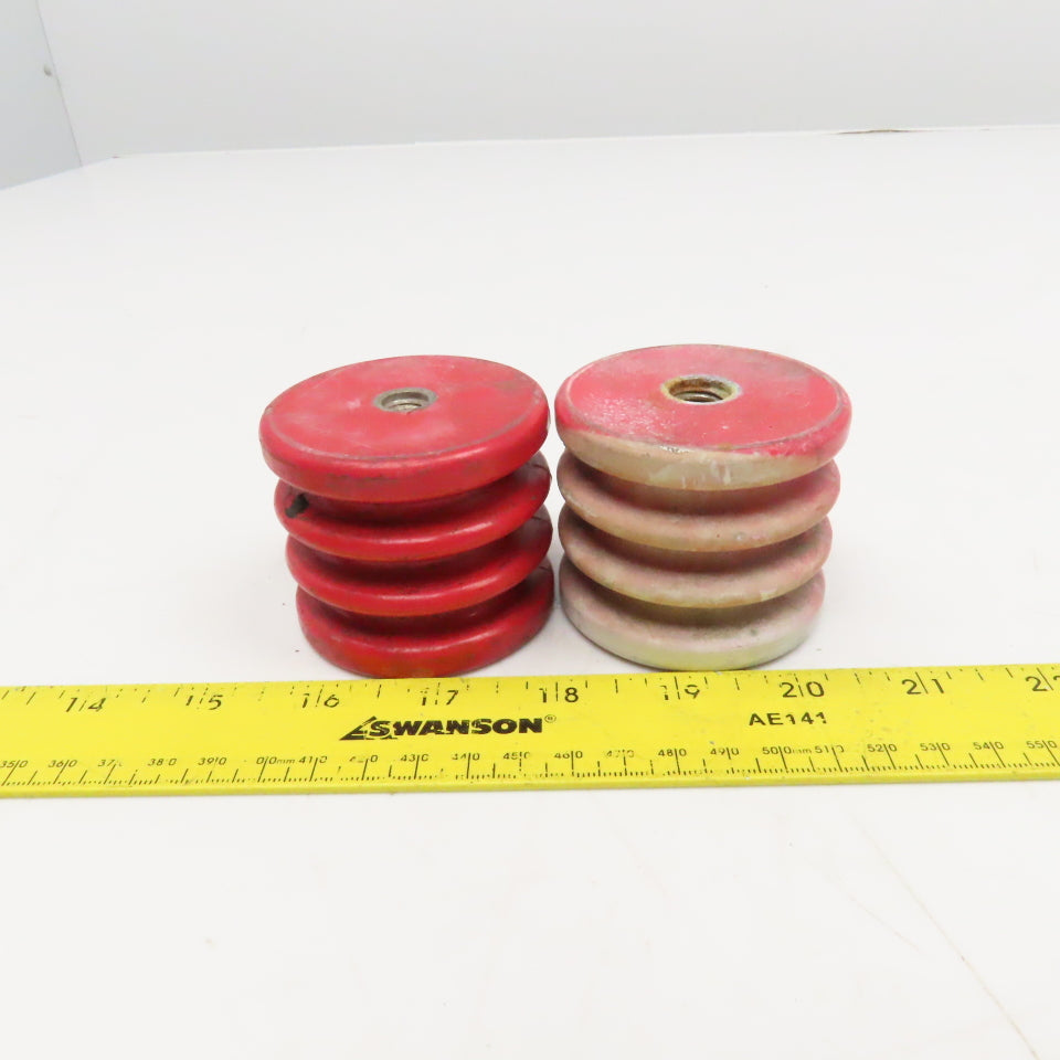 Glastic 2-1/2" OD x 2-1/8" Tall Stand Off Insulator 1/2-13 Thread Lot Of 2