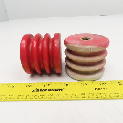 Glastic 2-1/2" OD x 2-1/8" Tall Stand Off Insulator 1/2-13 Thread Lot Of 2