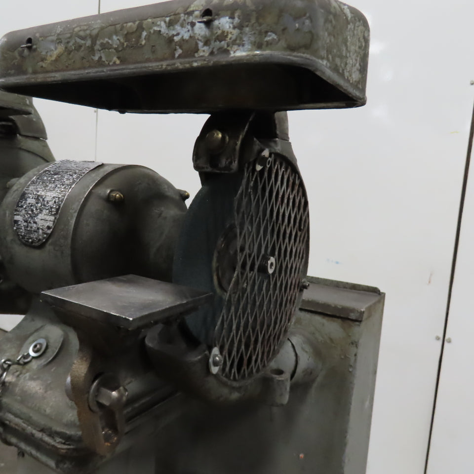 Delta 1/2HP Pedestal Mount 6" Dual Wheel Grinder Buffer 230V 3PH W/Catch Pan