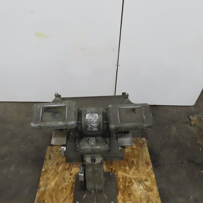 Delta 1/2HP Pedestal Mount 6" Dual Wheel Grinder Buffer 230V 3PH W/Catch Pan