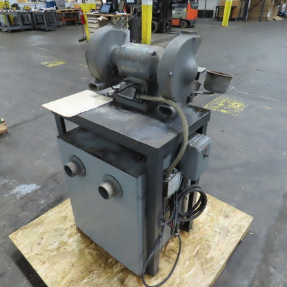 Harig Table Mount 8" Dual Wheel Grinder Buffer 230V 3PH W/Containment System