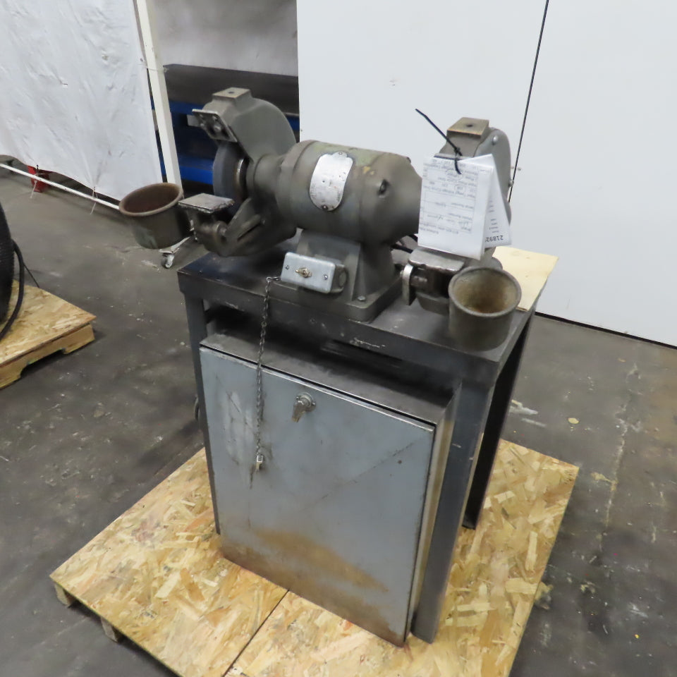 Harig Table Mount 8" Dual Wheel Grinder Buffer 230V 3PH W/Containment System