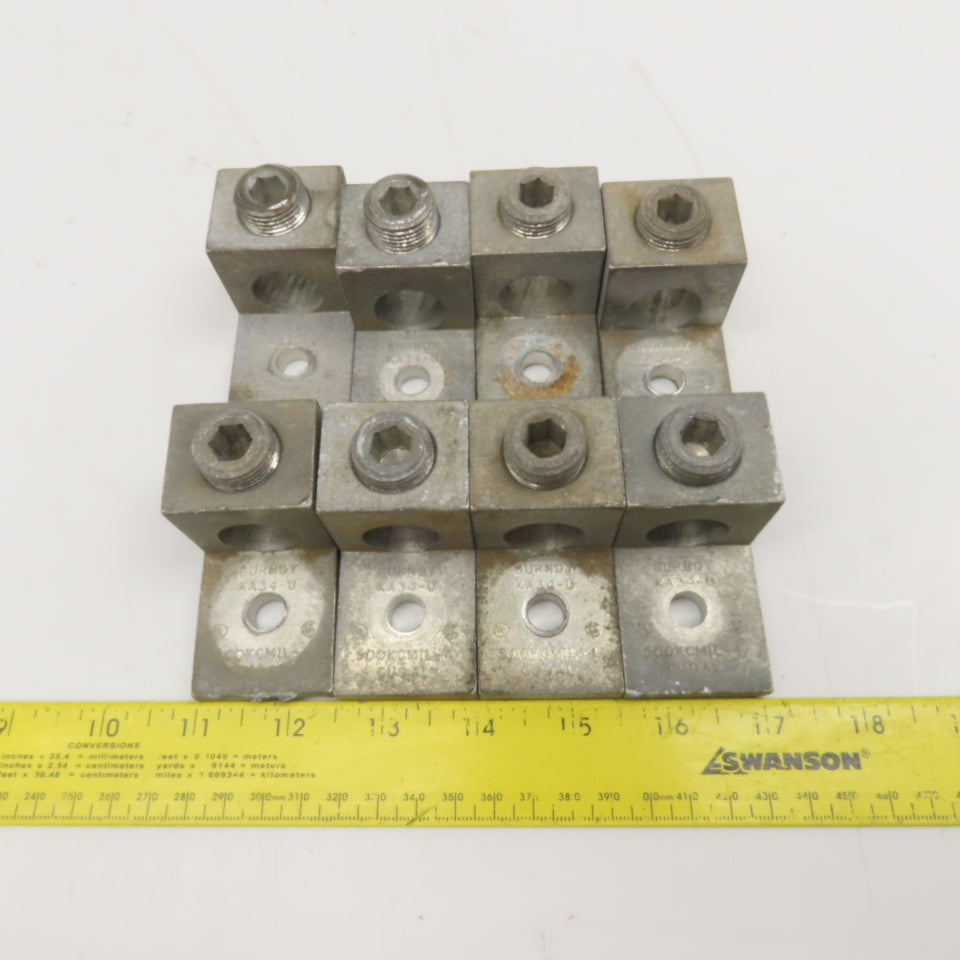 Burndy KA34-U 500KCMIL-4 Cable Size Mechanical Lug Lot Of 8