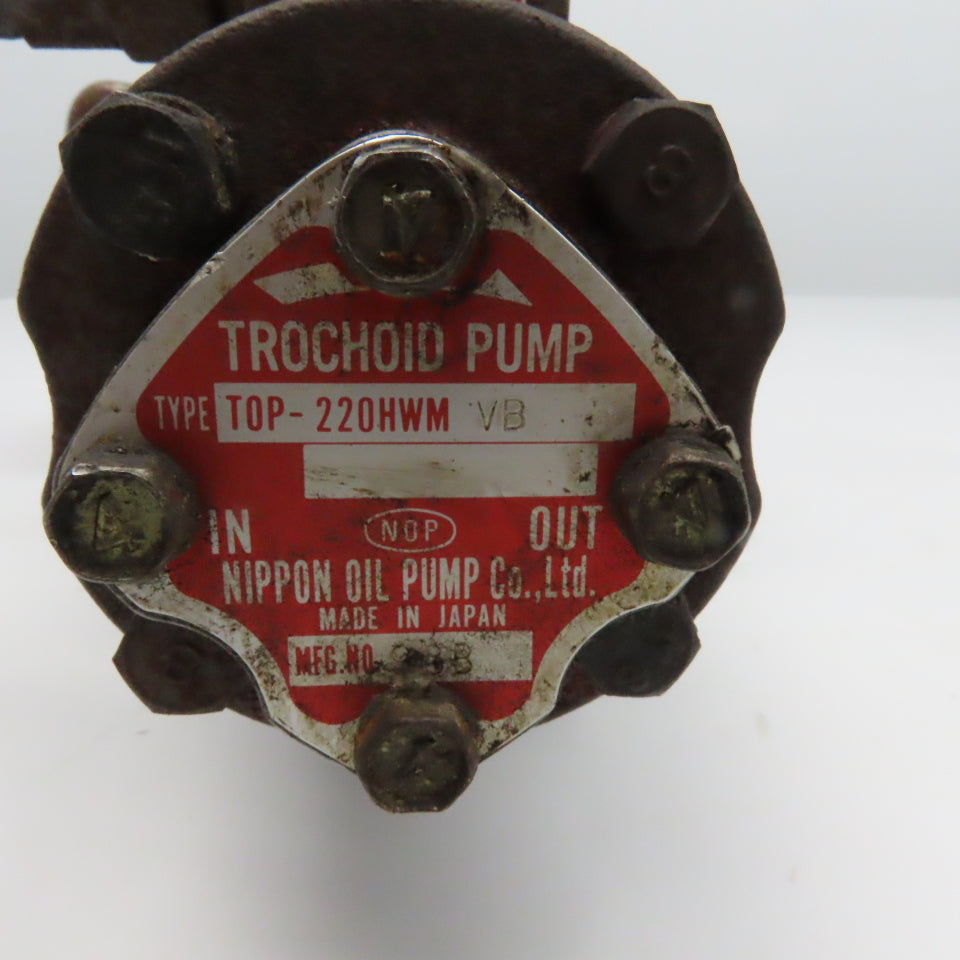 Nippon TOP-2MY750 0.75kW 20/220V 50/60Hz Trochoid Gearotor Coolant Pump