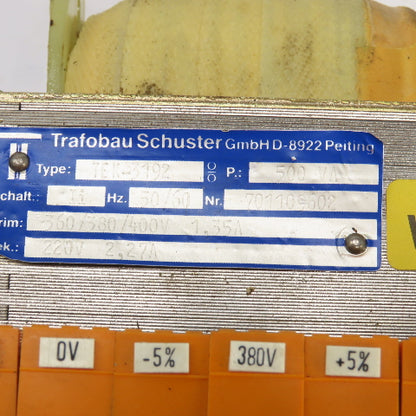Trafobau Schuster TEK-3192 701109602 500VA Transformer Pri 360/380/400V Sec 220V