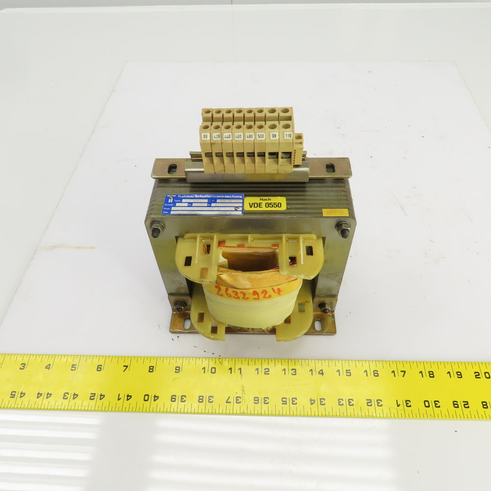 Trafobau Schuster TEK-3391 612108899 900VA Transformer Pri 420/444/500V Sec 110V