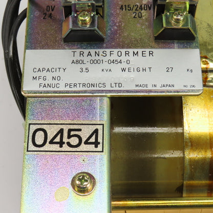 Fanuc Pertronics A80L-0001-0454-01 3.5kVA Transformer Pri 200-550V Sec 200-18V