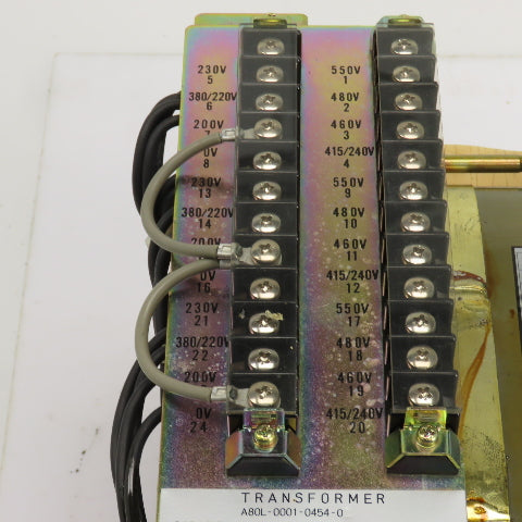 Fanuc Pertronics A80L-0001-0454-01 3.5kVA Transformer Pri 200-550V Sec 200-18V