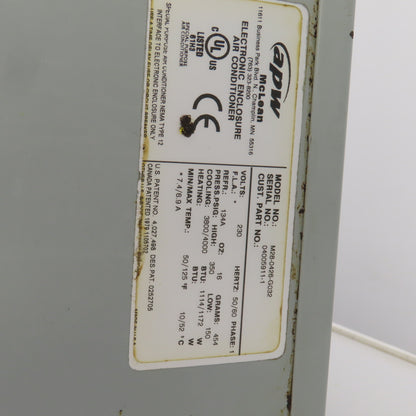 McLean M28-0426-G032 3800/4000BTU Electronic Enclosure Air Conditioner 230V 1PH
