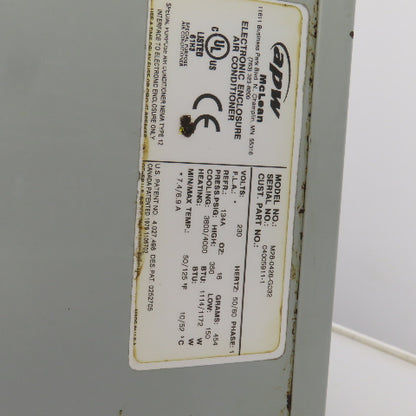 McLean M28-0426-G032 3800/4000BTU Electronic Enclosure Air Conditioner 230V 1PH