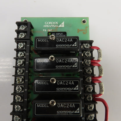 Gordos Arkansas PB-16T Relay Boards 16 & 12 0AC24A Modules Lot Of 2