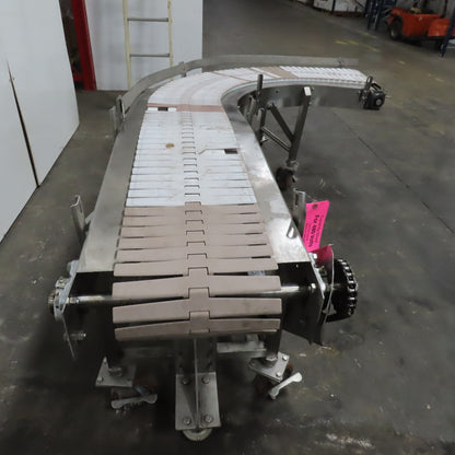 Nercon 90° Curve Slat Top Stainless Steel Conveyor 33FPM 208-480V 3Ph 78"