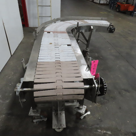 Nercon 90° Curve Slat Top Stainless Steel Conveyor 33FPM 208-480V 3Ph 78"