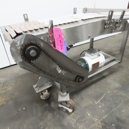 Nercon 90° Curve Slat Top Stainless Steel Conveyor 33FPM 208-480V 3Ph 78"