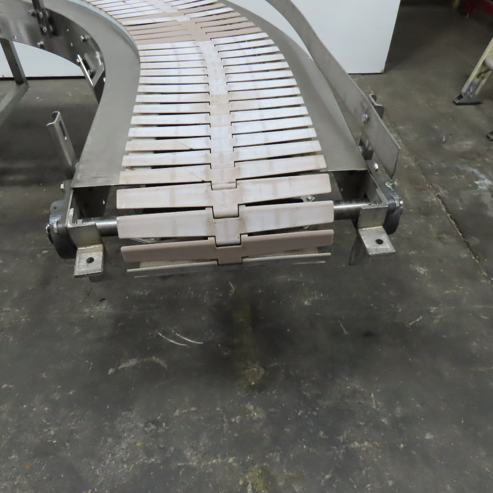 Nercon 90° Curve Slat Top Stainless Steel Conveyor 33FPM 208-480V 3Ph 78"