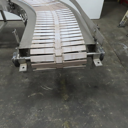Nercon 90° Curve Slat Top Stainless Steel Conveyor 33FPM 208-480V 3Ph 78"