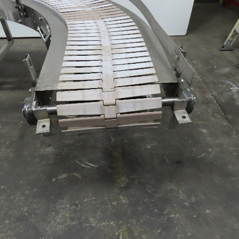 Nercon 90° Curve Slat Top Stainless Steel Conveyor 33FPM 208-480V 3Ph 78"