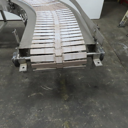 Nercon 90° Curve Slat Top Stainless Steel Conveyor 33FPM 208-480V 3Ph 78"