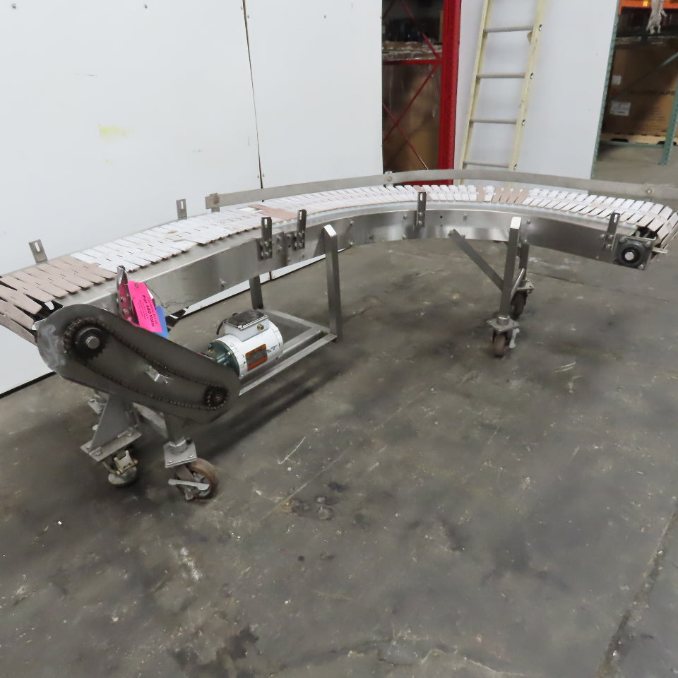 Nercon 90° Curve Slat Top Stainless Steel Conveyor 33FPM 208-480V 3Ph 78"