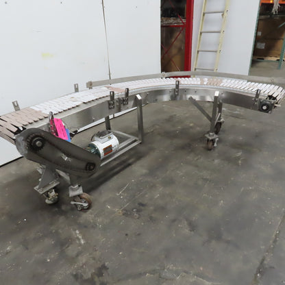 Nercon 90° Curve Slat Top Stainless Steel Conveyor 33FPM 208-480V 3Ph 78"