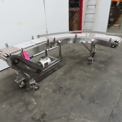 Nercon 90° Curve Slat Top Stainless Steel Conveyor 33FPM 208-480V 3Ph 78"
