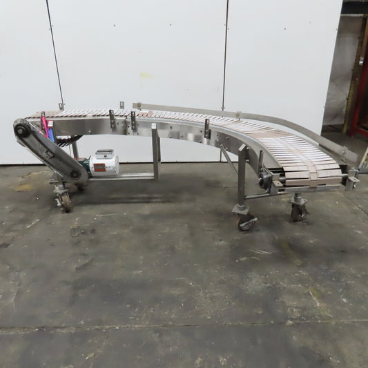 Nercon 90° Curve Slat Top Stainless Steel Conveyor 33FPM 208-480V 3Ph 78"