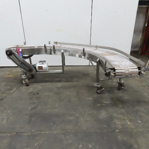 Nercon 90° Curve Slat Top Stainless Steel Conveyor 33FPM 208-480V 3Ph 78"
