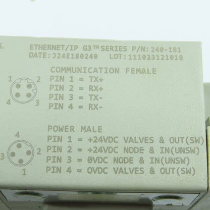 Numatics 240-181 Ethernet I/P Interface Module W/(3) 240-206 I/O Modules