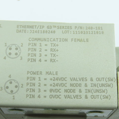 Numatics 240-181 Ethernet I/P Interface Module W/(3) 240-206 I/O Modules