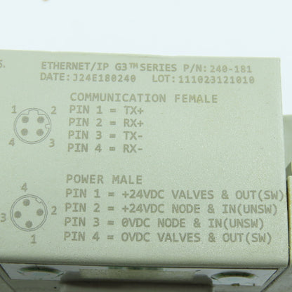 Numatics 240-181 Ethernet I/P Interface Module W/(3) 240-206 I/O Modules
