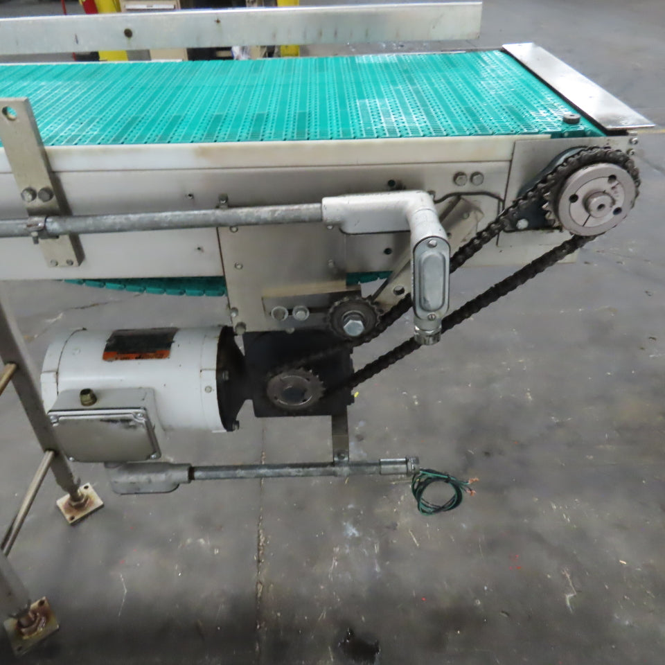 16" x 119" OAL Stainless Steel Slide Bed Belt Conveyor 208-220/480V 3Ph 55.5FPM