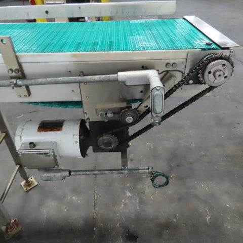 16" x 119" OAL Stainless Steel Slide Bed Belt Conveyor 208-220/480V 3Ph 55.5FPM
