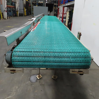16" x 119" OAL Stainless Steel Slide Bed Belt Conveyor 208-220/480V 3Ph 55.5FPM