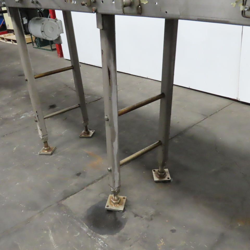 16" x 119" OAL Stainless Steel Slide Bed Belt Conveyor 208-220/480V 3Ph 55.5FPM
