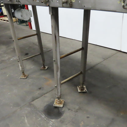 16" x 119" OAL Stainless Steel Slide Bed Belt Conveyor 208-220/480V 3Ph 55.5FPM