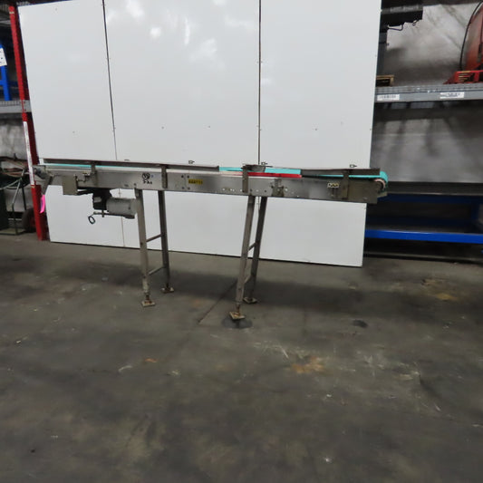16" x 119" OAL Stainless Steel Slide Bed Belt Conveyor 208-220/480V 3Ph 55.5FPM