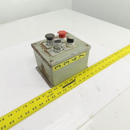 7-1/2" x 6" x 4-1/2" Operator Control Box W/2 Momentary Contact E-Stop & Switch