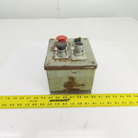 7-1/2" x 6" x 4-1/2" Operator Control Box W/2 Momentary Contact E-Stop & Switch