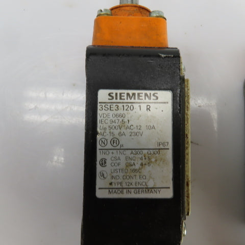 Siemens 3SE3120-1R-Z 230V 6A Limit Switch Parts/Repair Lot Of 2