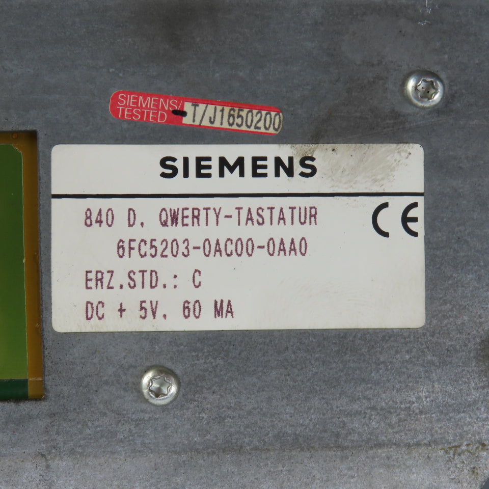 Siemens 6FC5203-0AC00-0AA0 Sinumerik Qwerty-Tastatur CNC Keyboard ERZ.STD 5VDC