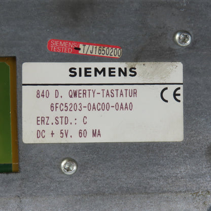 Siemens 6FC5203-0AC00-0AA0 Sinumerik Qwerty-Tastatur CNC Keyboard ERZ.STD 5VDC