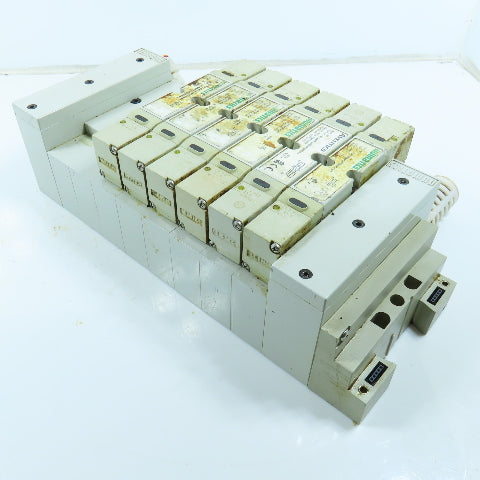 Numatics 006-157D Double Z Pneumatic 8 Valve Block Manifold W/ 6 Solenoids