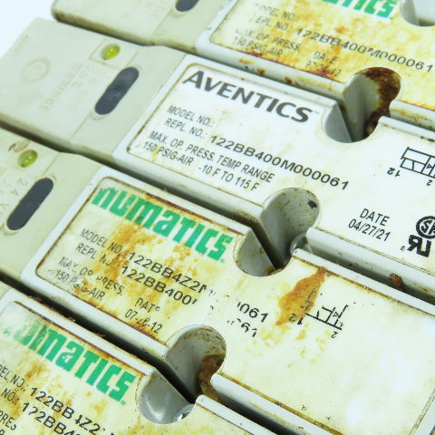 Numatics 006-157D Double Z Pneumatic 8 Valve Block Manifold W/ 6 Solenoids