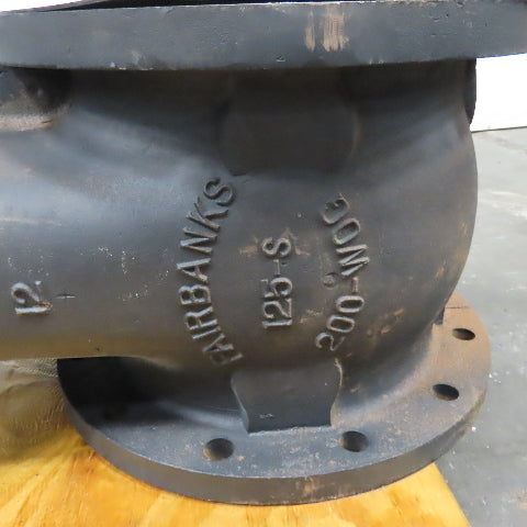 Fairbanks 125-S 12" Wafer Double Flange Butterfly Valve Brass Seat 200 WOG
