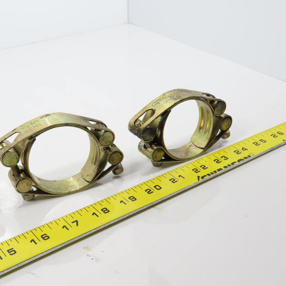HPJ 65 2-1/4" Double Band Double Bolt Clamp Lot Of 4