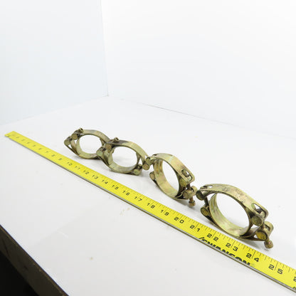 HPJ 65 2-1/4" Double Band Double Bolt Clamp Lot Of 4