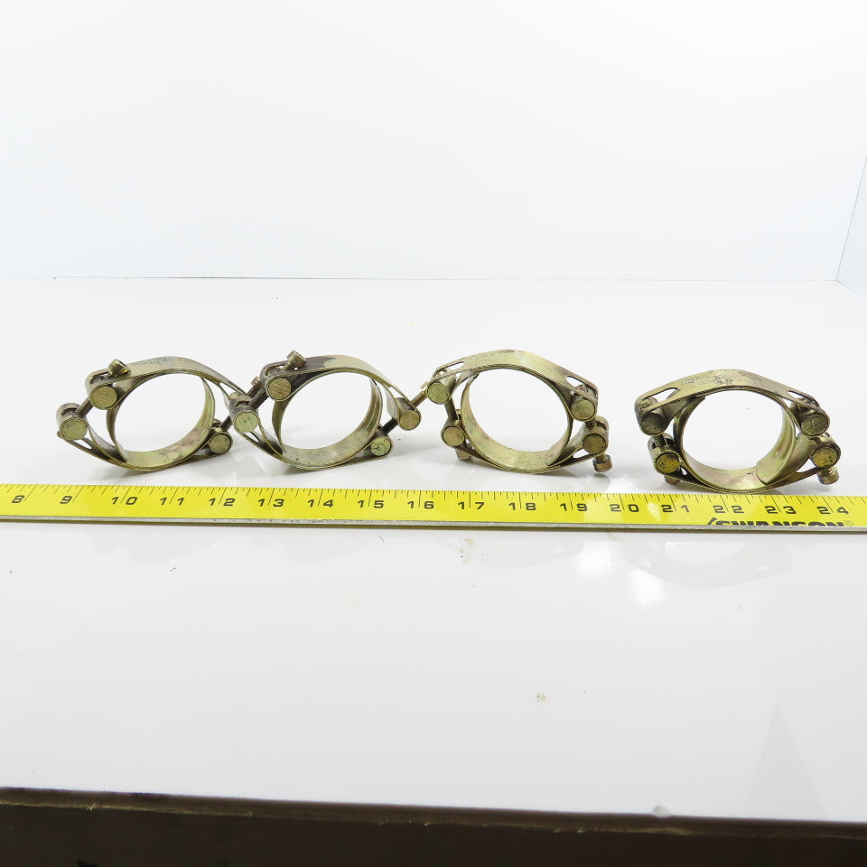 HPJ 65 2-1/4" Double Band Double Bolt Clamp Lot Of 4