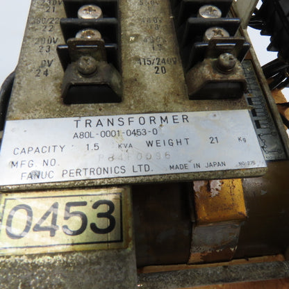 Fanuc A80L-0001-0453-01 200-550V Pri Multitap 10-120/185V Sec 1.5kVa Transformer